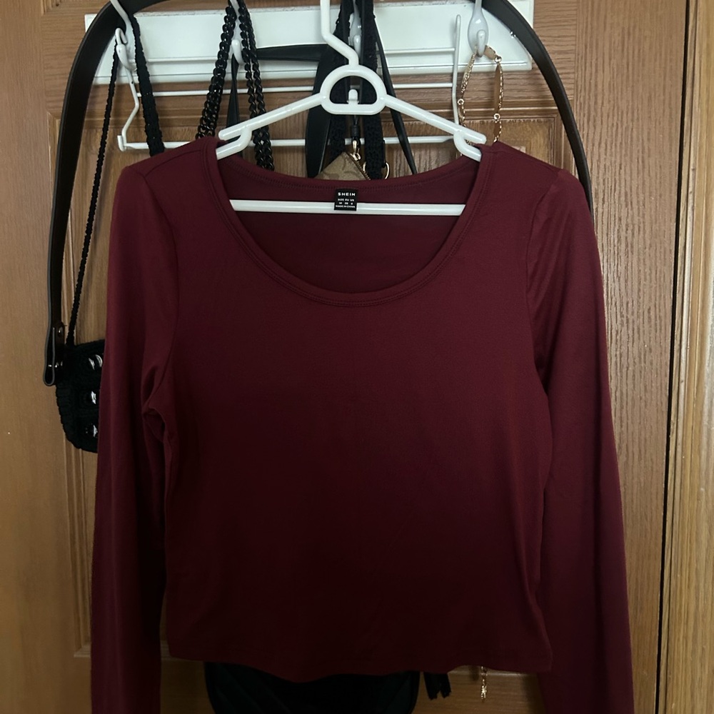 Burgundy Long Sleeve Top